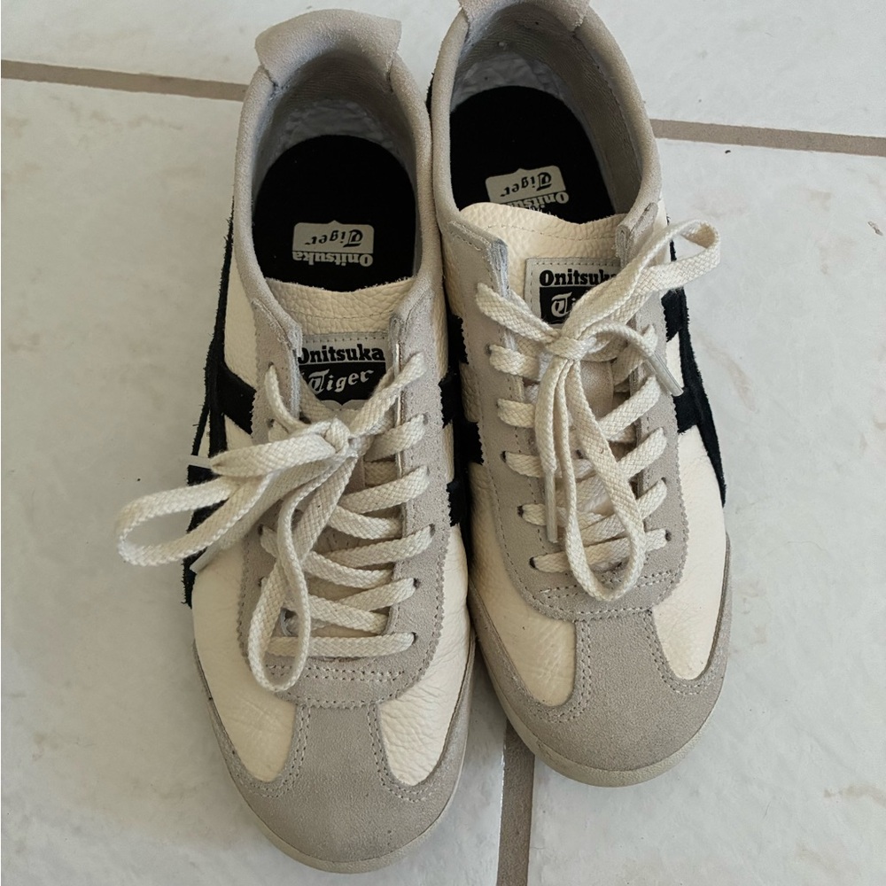 Onitsuka Tiger Cream and Black Sneakers
